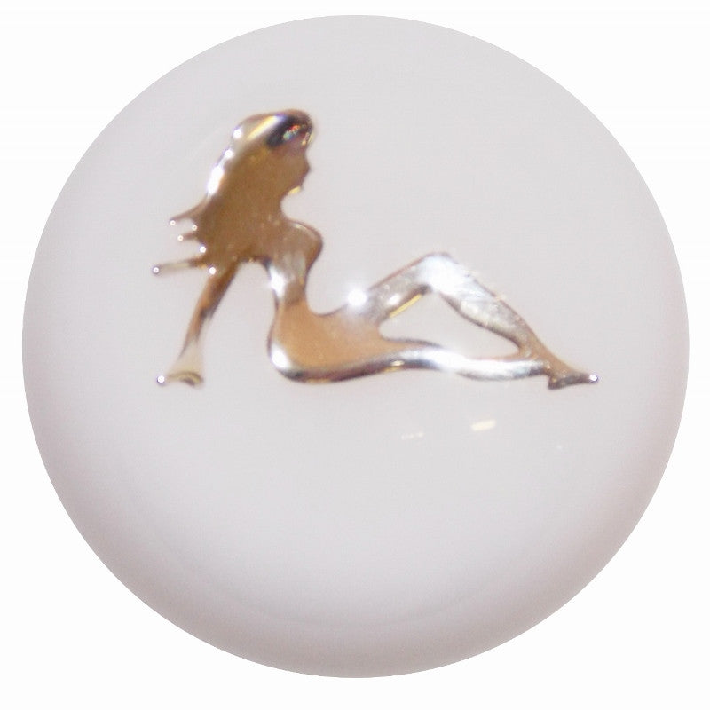 Chrome Lady White Brake Knob