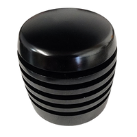 Black XBR-200 Grooved Cylinder Style Aluminum Brake Knob