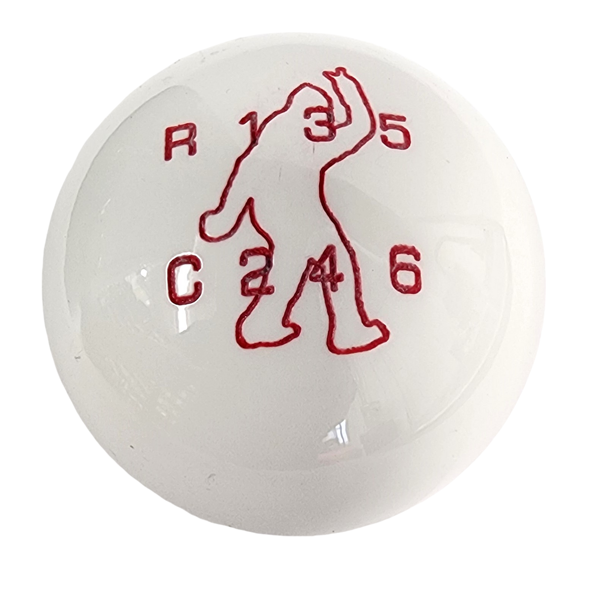 image of New Bronco 6G 7 Speed Sasquatch Peace Sign White Shift Knob and Adapter