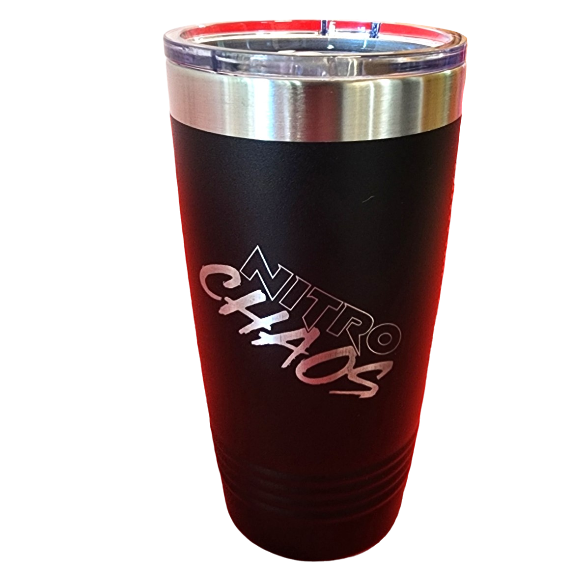Funny Car Chaos Nitro Chaos 2024 Texas Motorplex Collector Edition Black Stainless Insulated 20 oz Cup