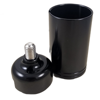 Black ShifTopperz semi truck air shifter threaded adapter KIT for Eaton Fuller air shifters with matching billet Super Sleeve