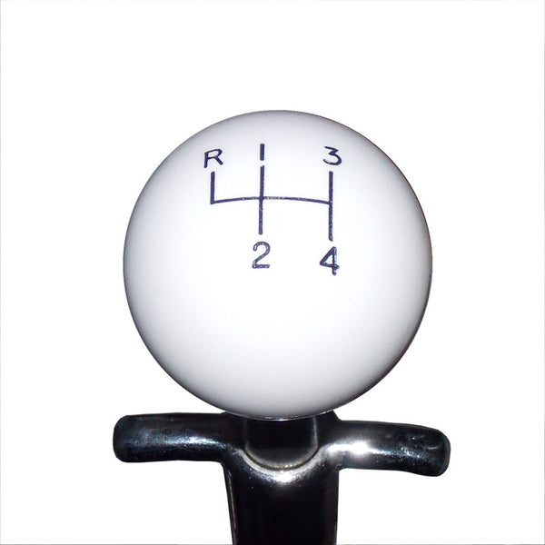 1-7/8 White Muncie 4 Speed Pattern Shift Knob