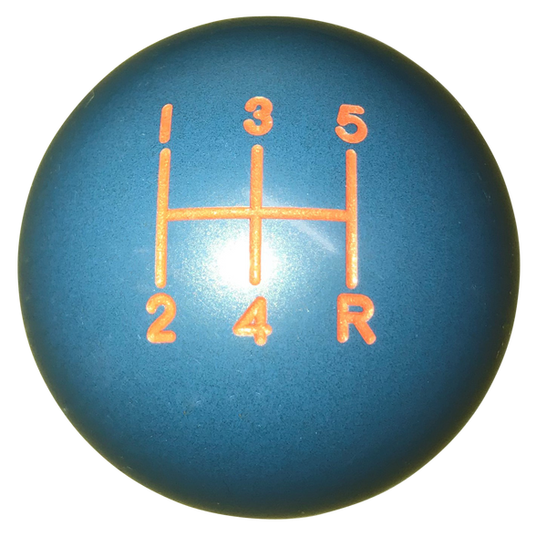 image of Heavy Weight Composite Blue with Orange 5 Speed Shift Knob