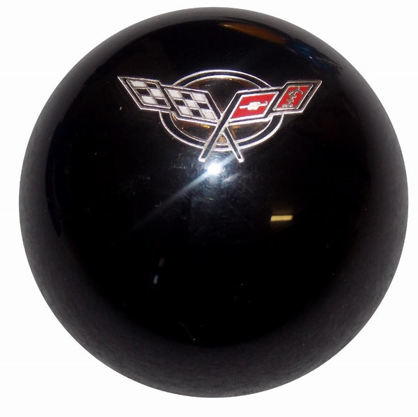 Corvette C5 Flags Emblem Black Shift Knob for 6 speed or with our C5 A