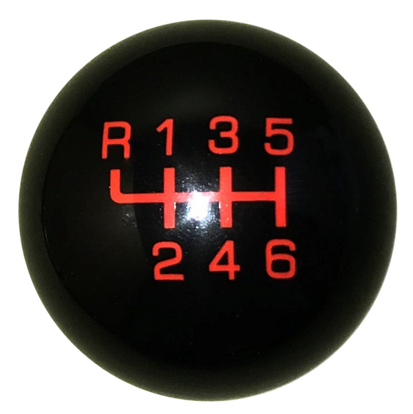 image of Qualifier Black With Red 6 Speed Reverse Up Left Shift Knob