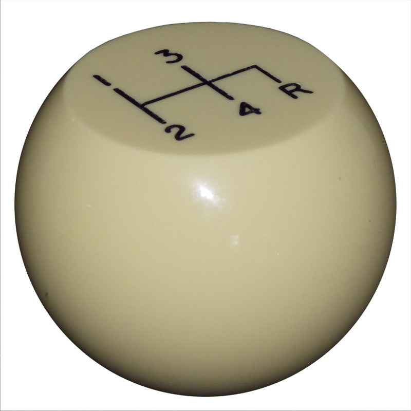 Flat Top 4 Speed Ivory Shift Knob Reverse Down Right