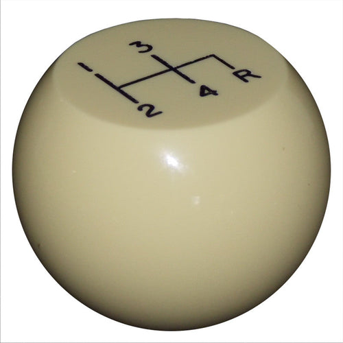 Flat Top 4 Speed Ivory Shift Knob Reverse Down Right