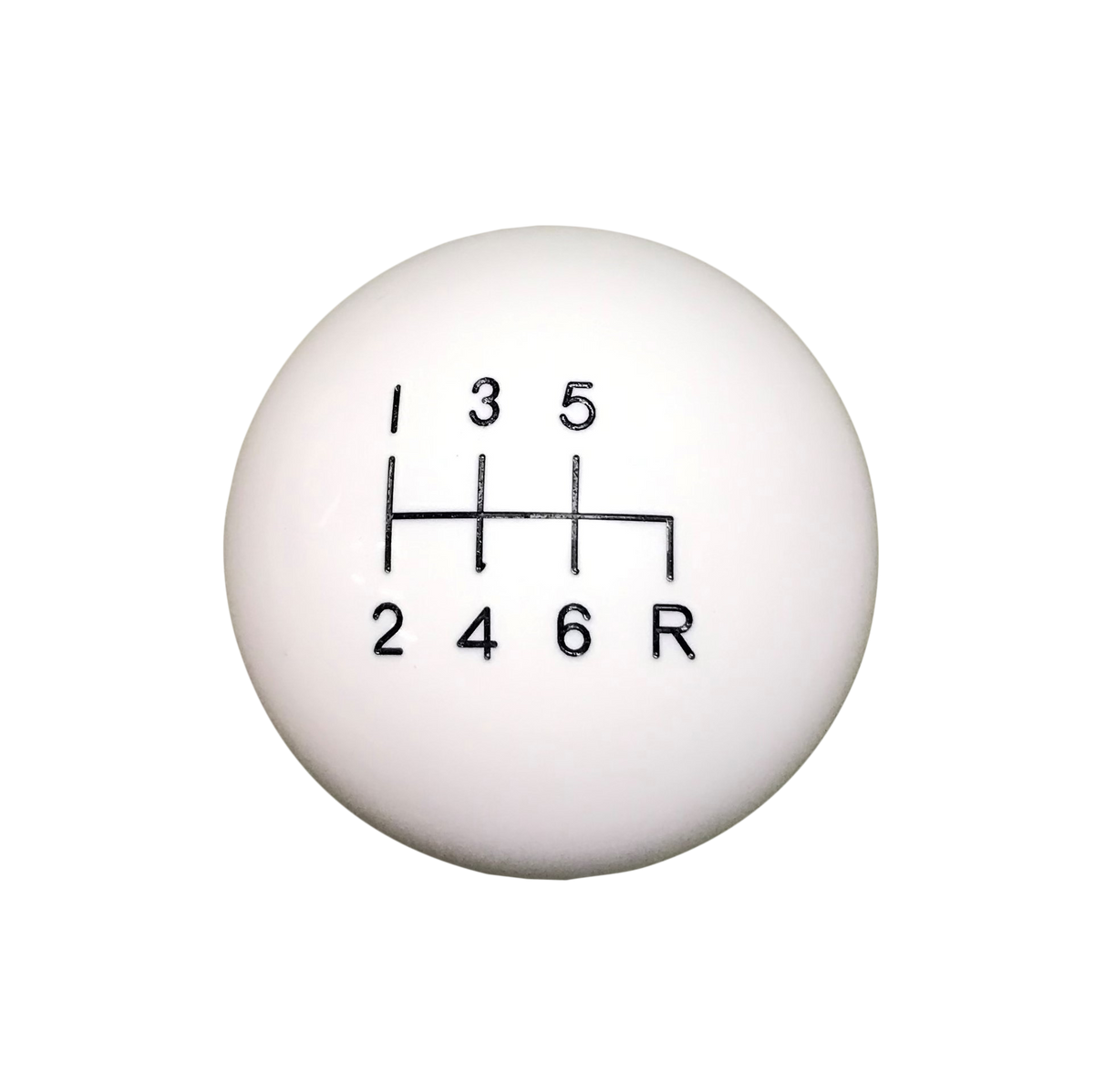 1-7/8" White C4 Corvette 6 Speed Reverse Down Right Shift Knob For Reverse Lockout