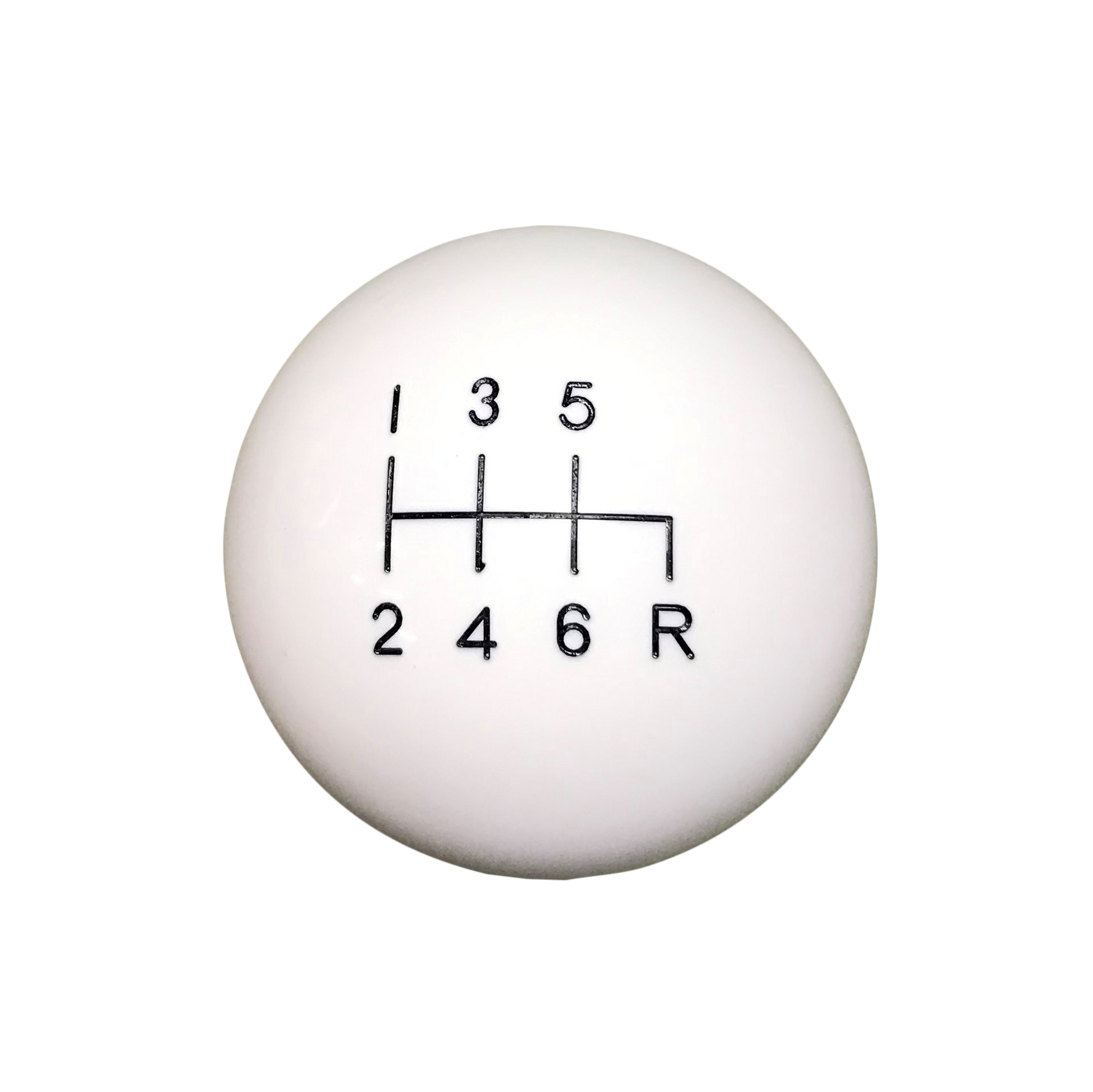 1-7/8" White C4 Corvette 6 Speed Reverse Down Right Shift Knob For Reverse Lockout