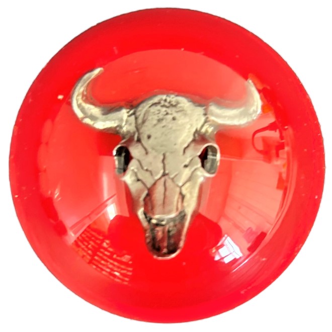 Red Cow Skull Brake Knob