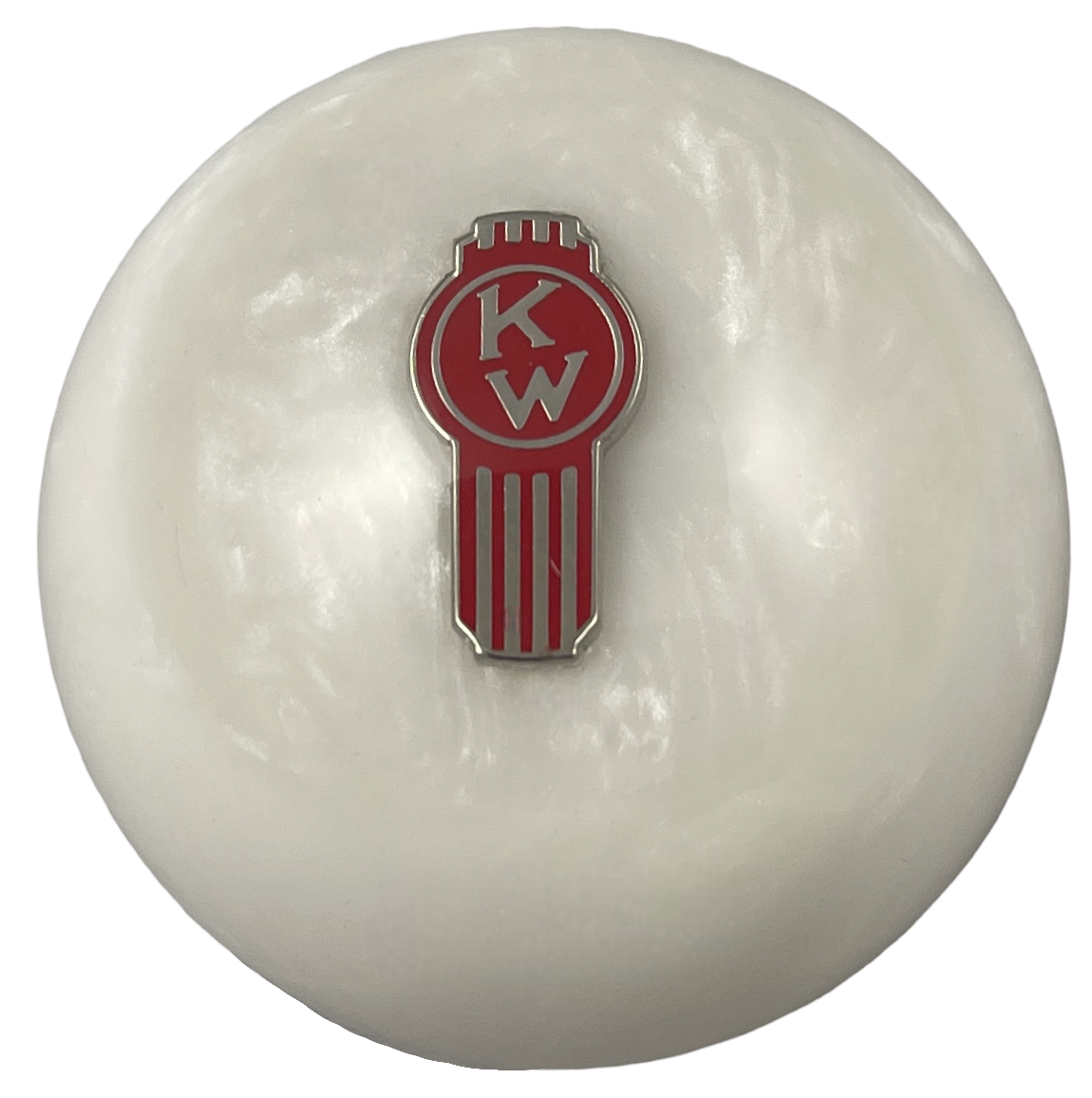 Image of White Pearl Crooked Kenworth Brake Knob