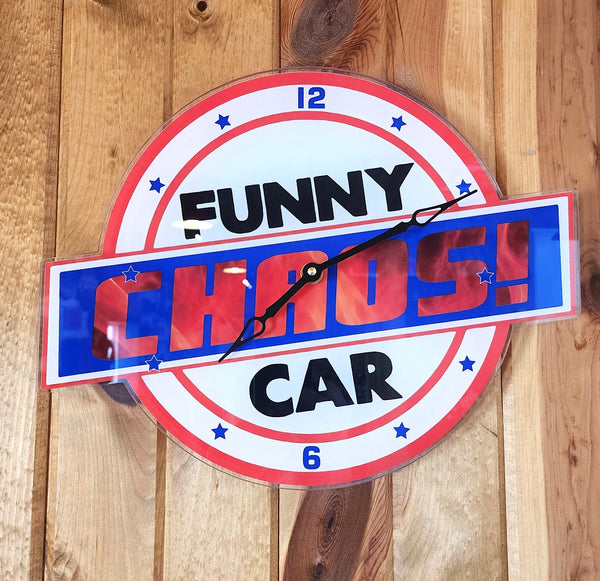 Funny Car Chaos Logo Wall Clock