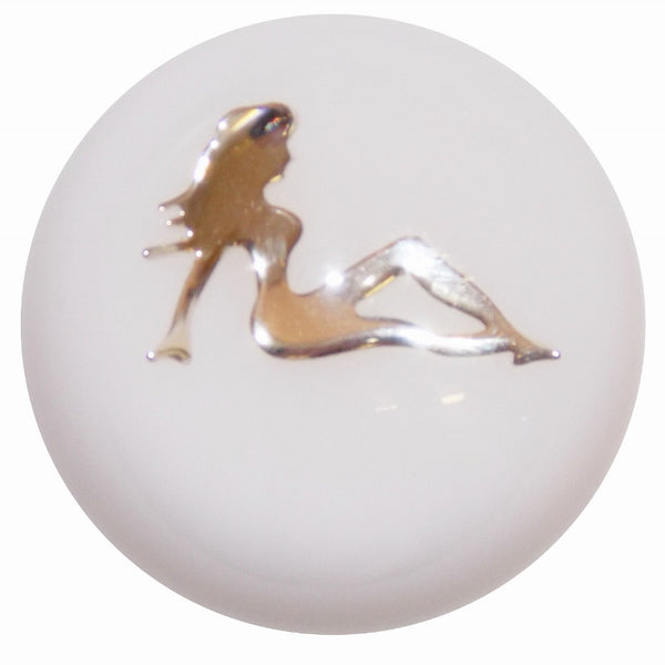 Chrome Lady White Brake Knob