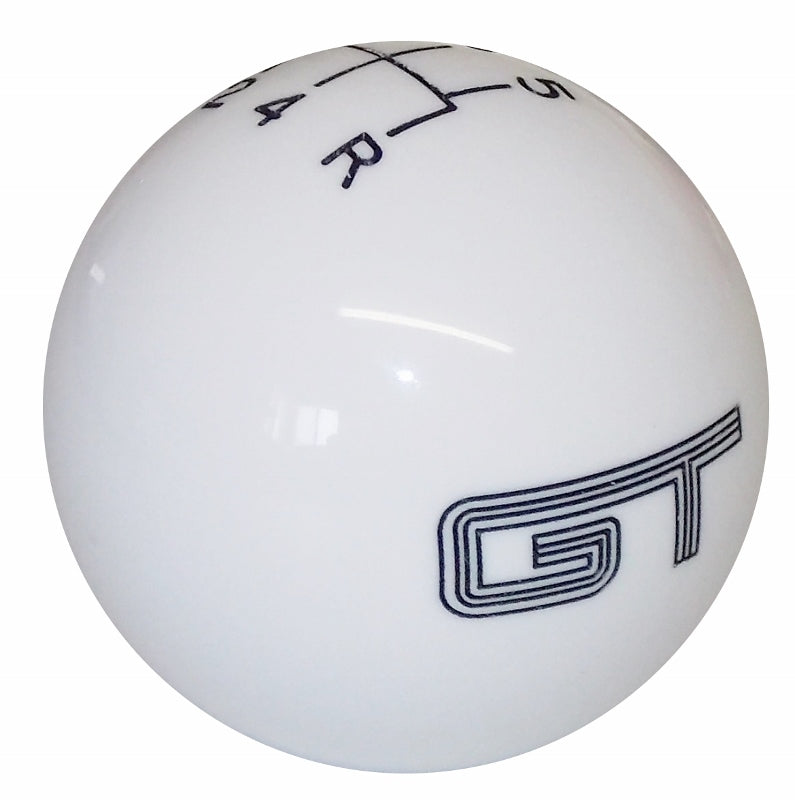 White Mustang GT Logo 5 Speed Shift Knob