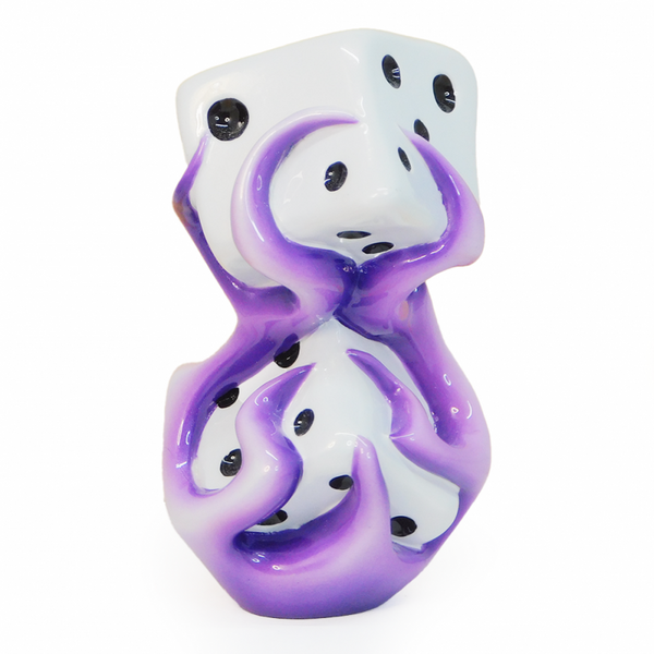 Purple Flaming Dice Shift Knob