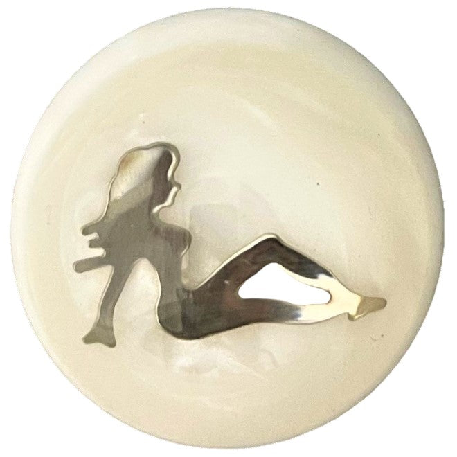 Chrome Lady Pearl White Brake Knob