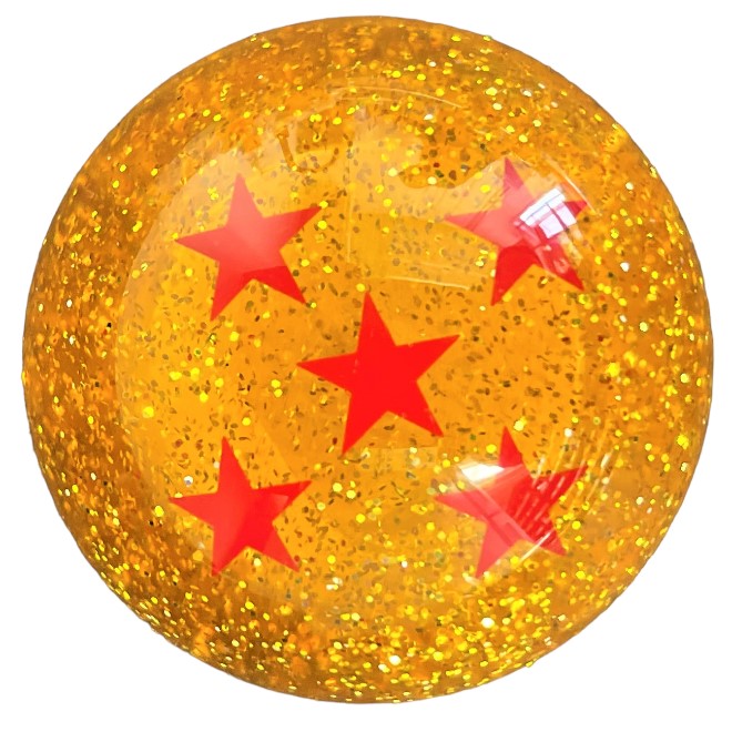 Dragon Ball Z Amber Glitter With 5 Red Stars Brake Knob
