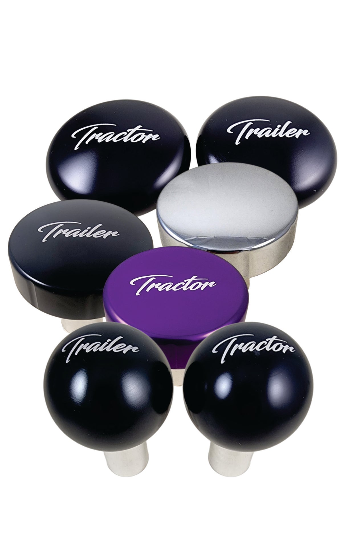 Black Billet Round Brake Knob