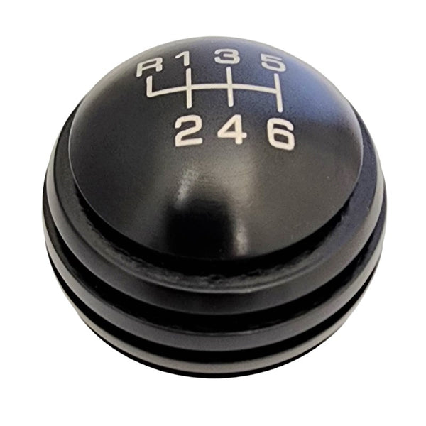 image of 2015 2016 2017 2018 2019 2020 2021 2022 2023 Mustang Heavy Weight Black Grooved Aluminum BR200 6 Speed Shift Knob