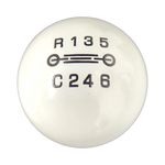 image of bronco 7 speed heavy weight white shift knob and adapter