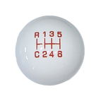 image of Bronco 6G 7 Speed Factory Height White / Red Round Heavy Weight Shift Knob Kit