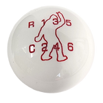 image of New Bronco 6G 7 Speed Sasquatch Peace Sign White Shift Knob and Adapter