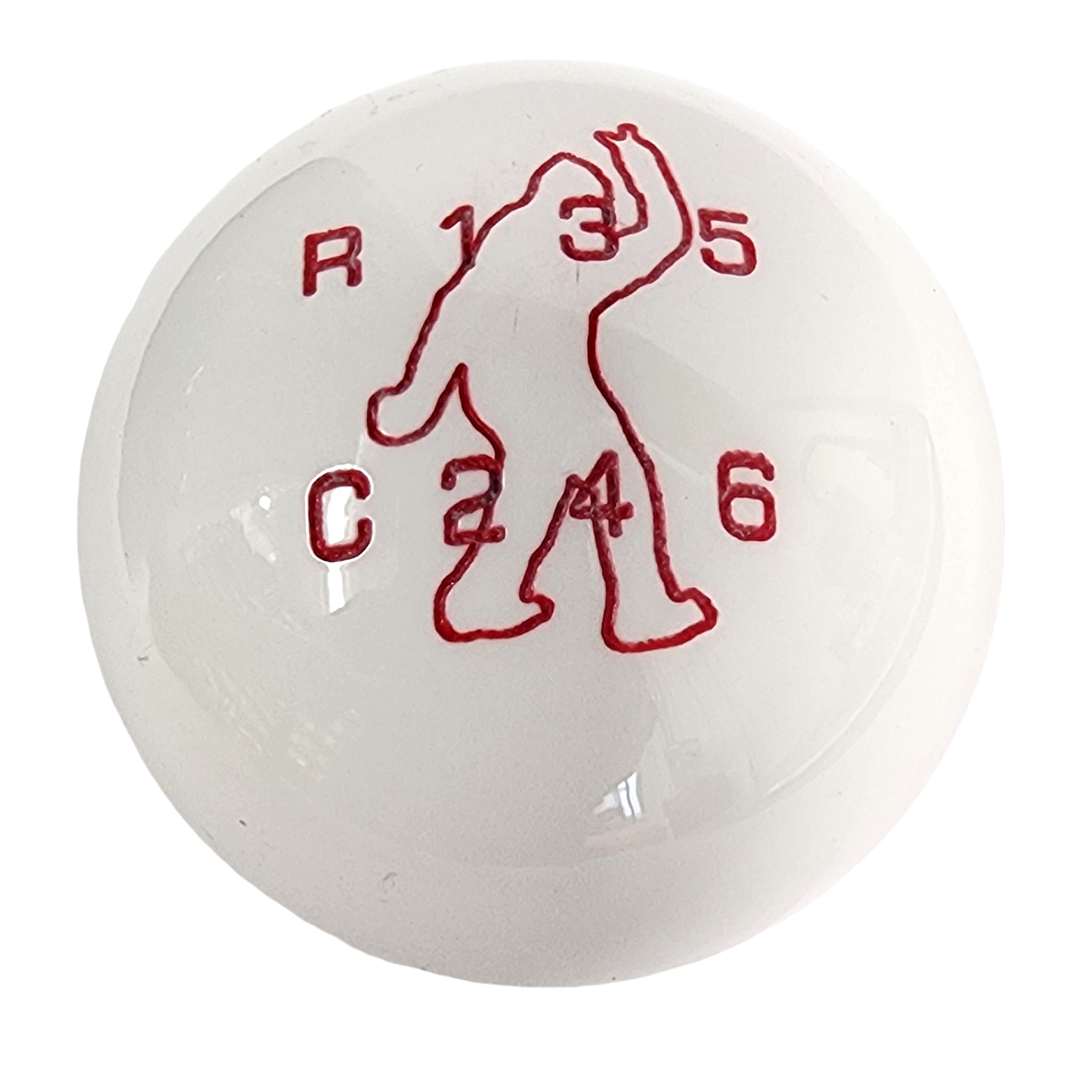 image of New Bronco 6G 7 Speed Sasquatch Peace Sign White Shift Knob and Adapter