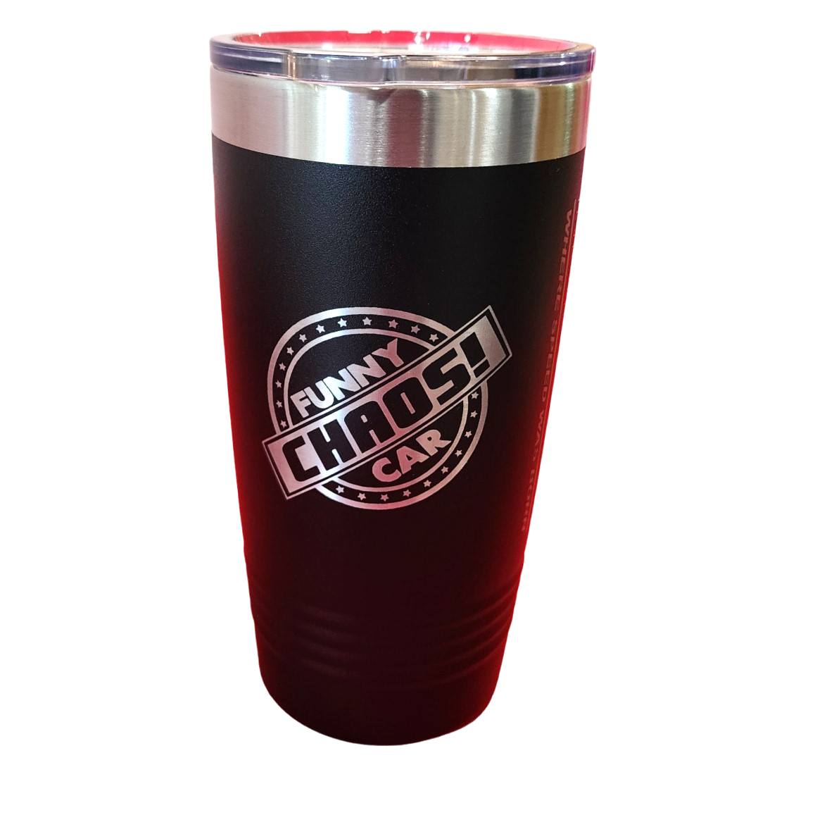 Funny Car Chaos Nitro Chaos 2024 Texas Motorplex Collector Edition Black Stainless Insulated 20 oz Cup