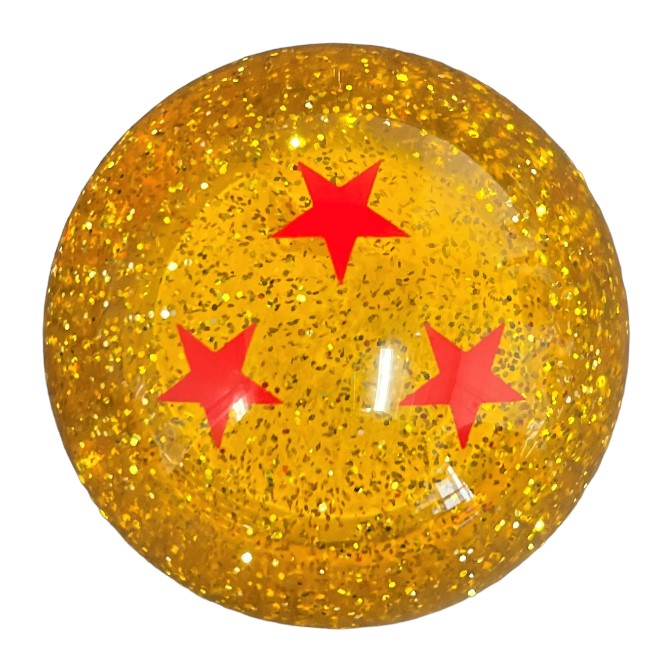 Dragon Ball Z Amber Glitter With 3 Red Stars Brake Knob