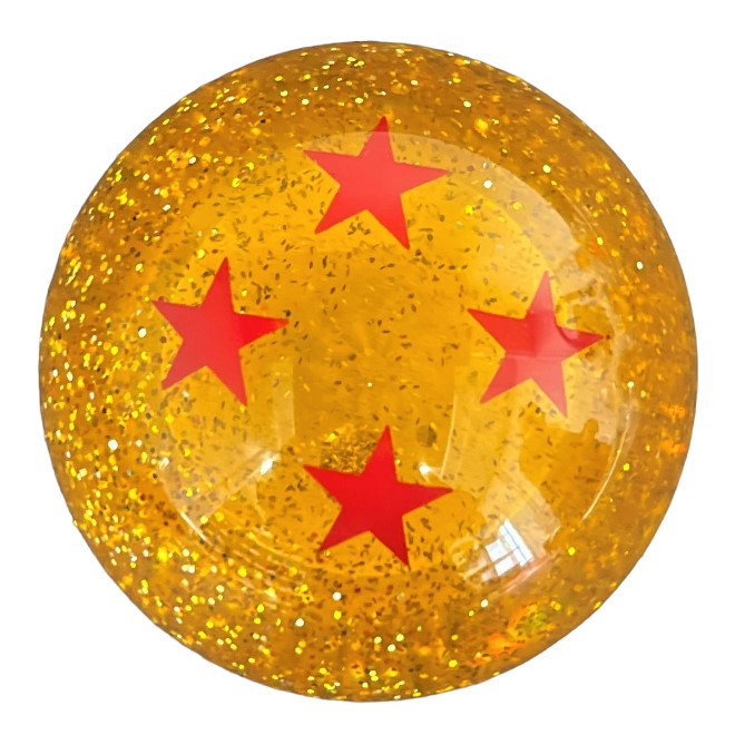 Dragon Ball Z Amber Glitter With 4 Red Stars Shift Knob