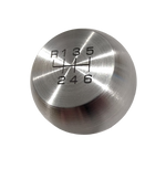 image of Brushed Stainless Steel Heavy Weight FlatTop Rev up left 6 Speed Shift Knob