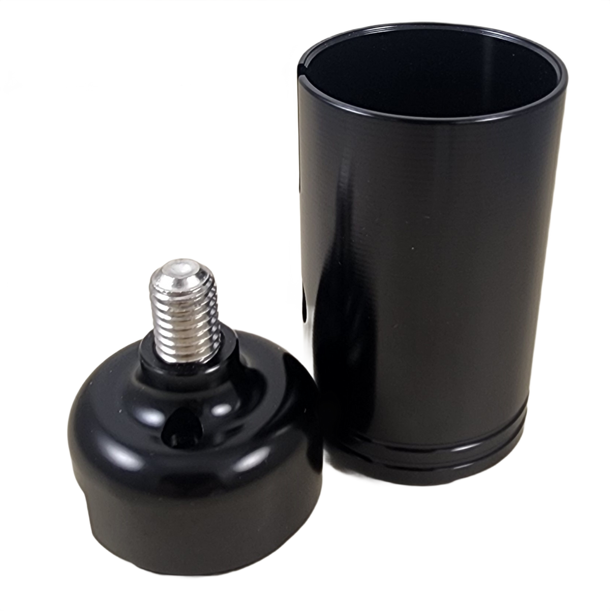 Black ShifTopperz semi truck air shifter threaded adapter KIT for Eaton Fuller air shifters with matching billet Super Sleeve