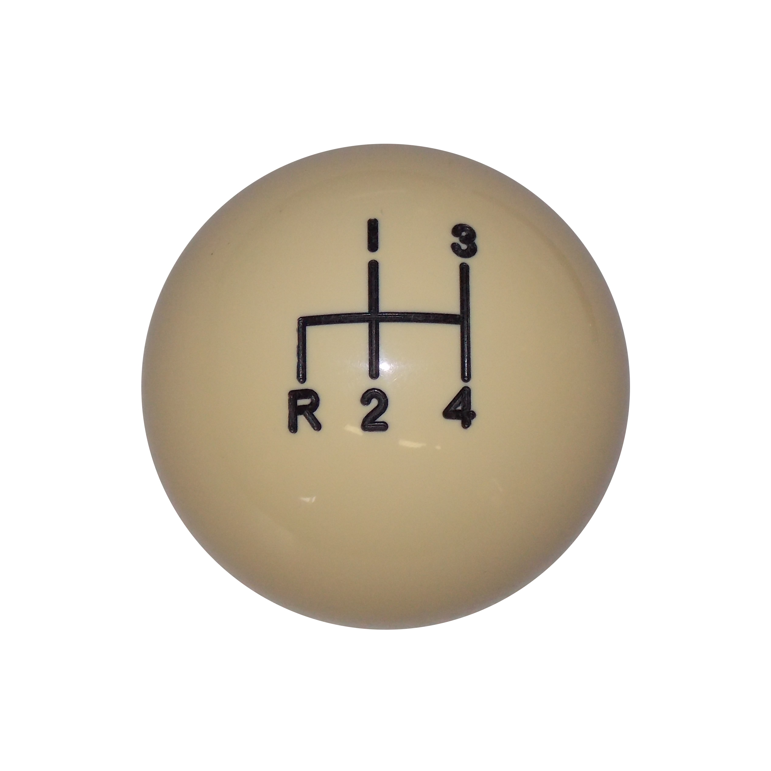1-7/8" Ivory 4 speed Reverse Down Left Shift Knob
