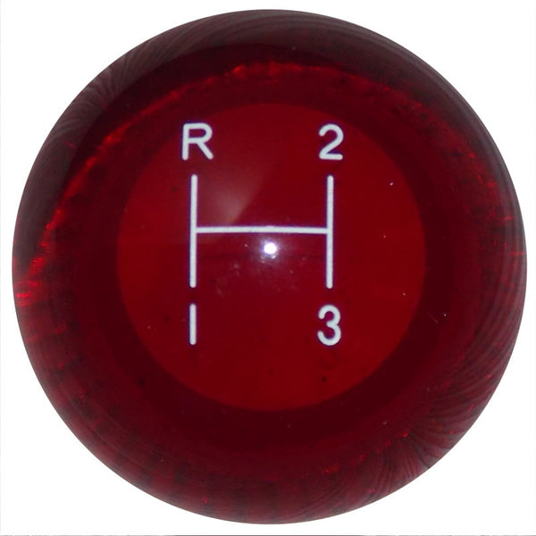 3 Speed Clear Red Shift Knob