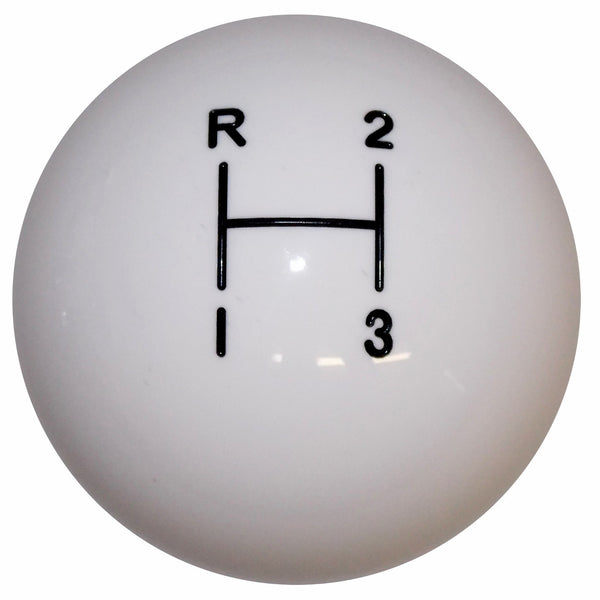 3 Speed White Shift Knob