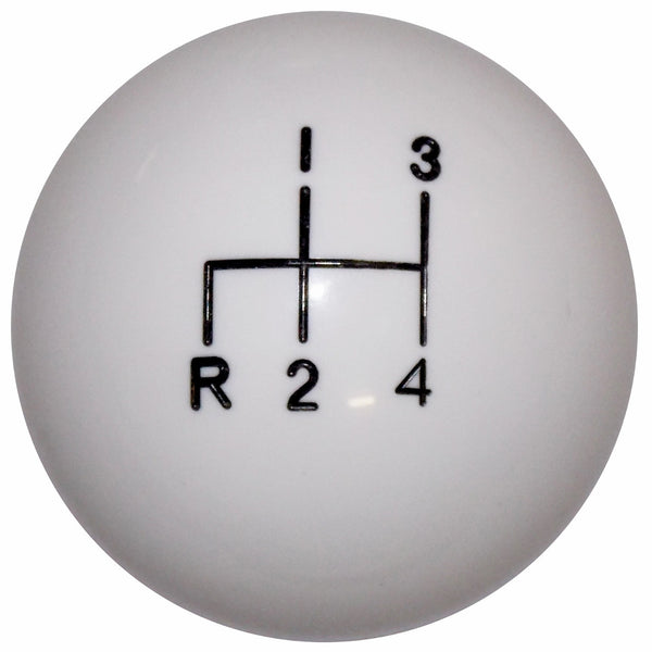 White 4 Speed Reverse Down Left Shift Knob