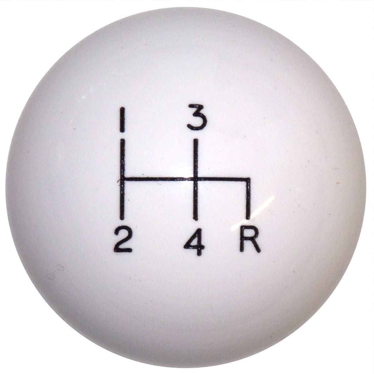 White 4 Speed Shift Knob Reverse Down Right