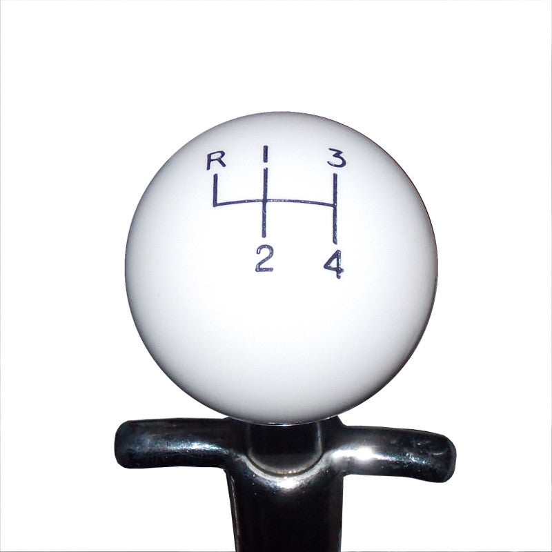 1-7/8 White Muncie 4 Speed Pattern Shift Knob
