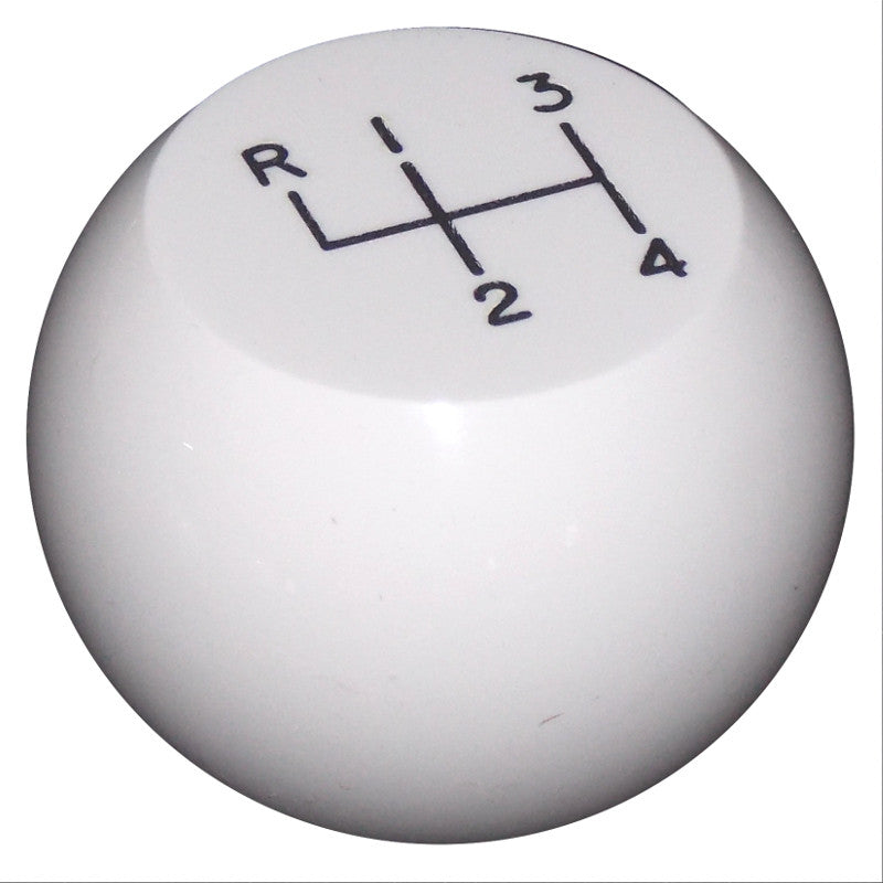 Flat Top 4 Speed White Shift Knob