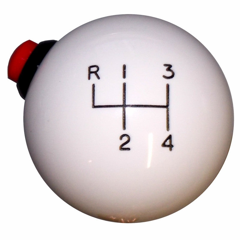 White 4 Speed Side Button Shift Knob