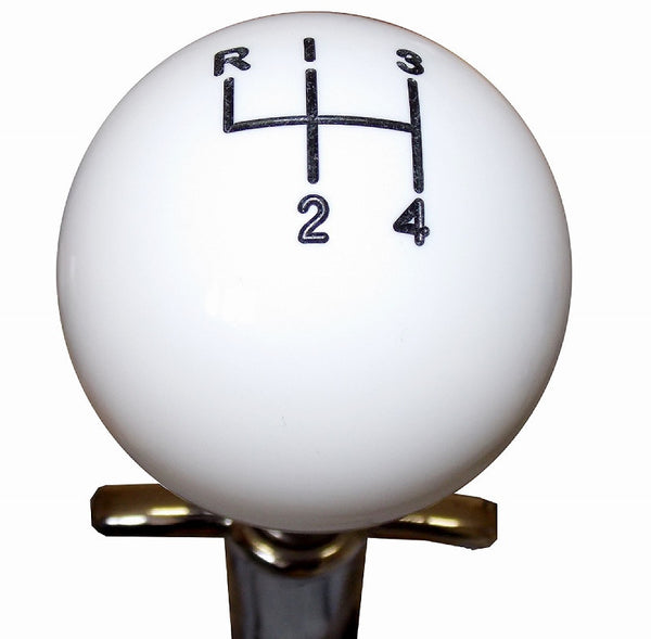 White Muncie 4 Speed Pattern Shift Knob