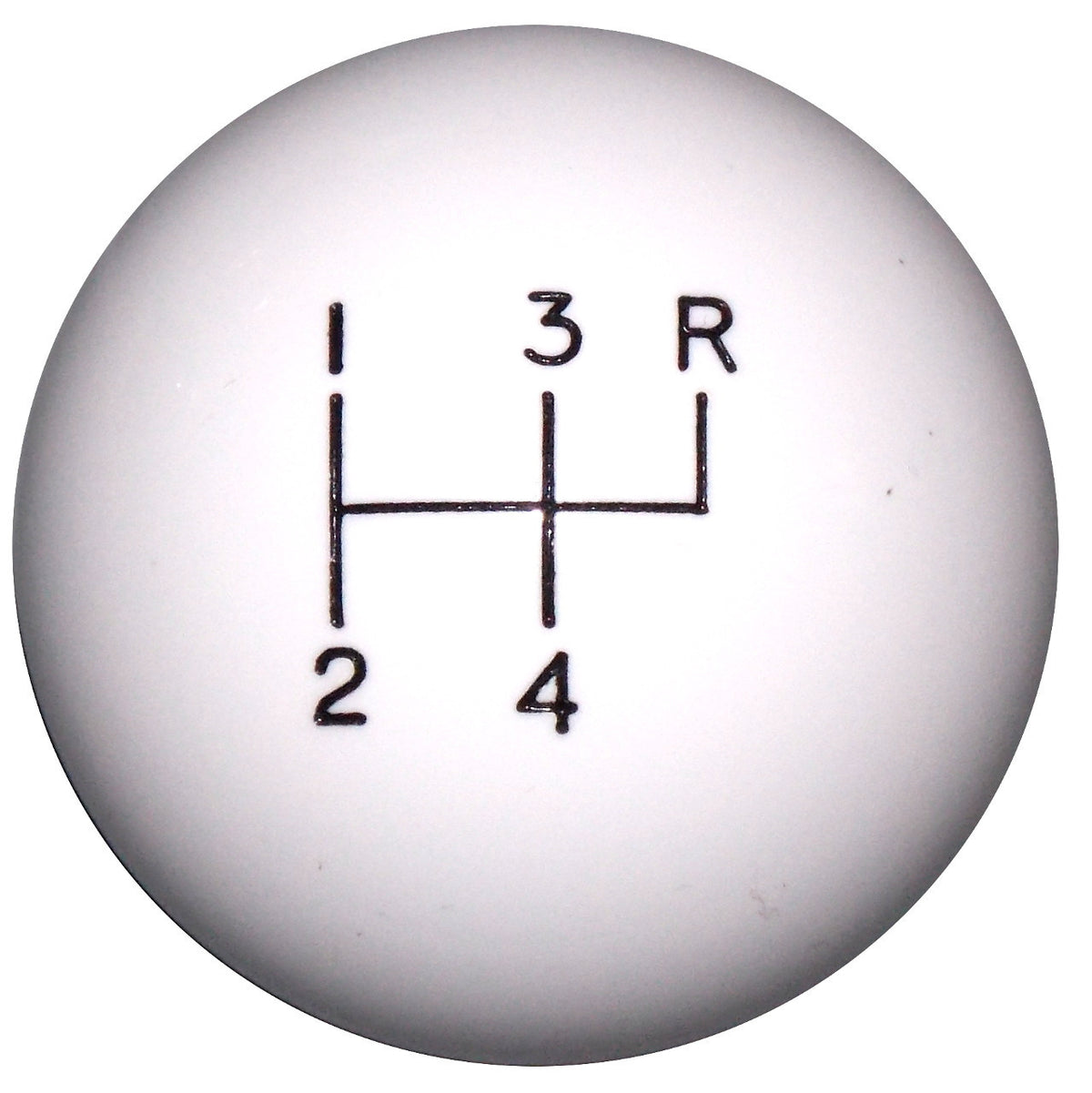 White 4 Speed Reverse Up Right Shift Knob