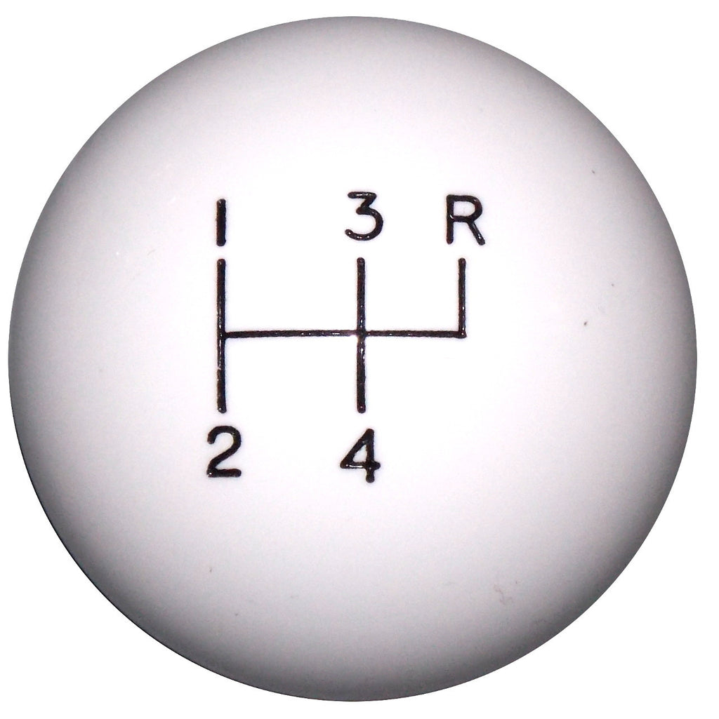 White 4 Speed Reverse Up Right Shift Knob