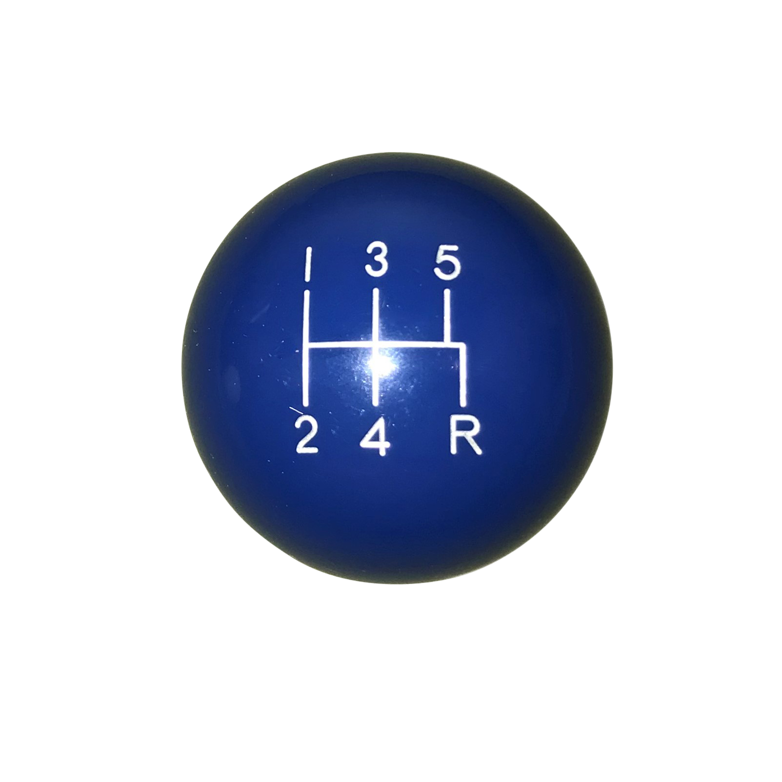 image of 1-7/8" Dark Blue 5 Speed Shift Knob Reverse Down Right Offset