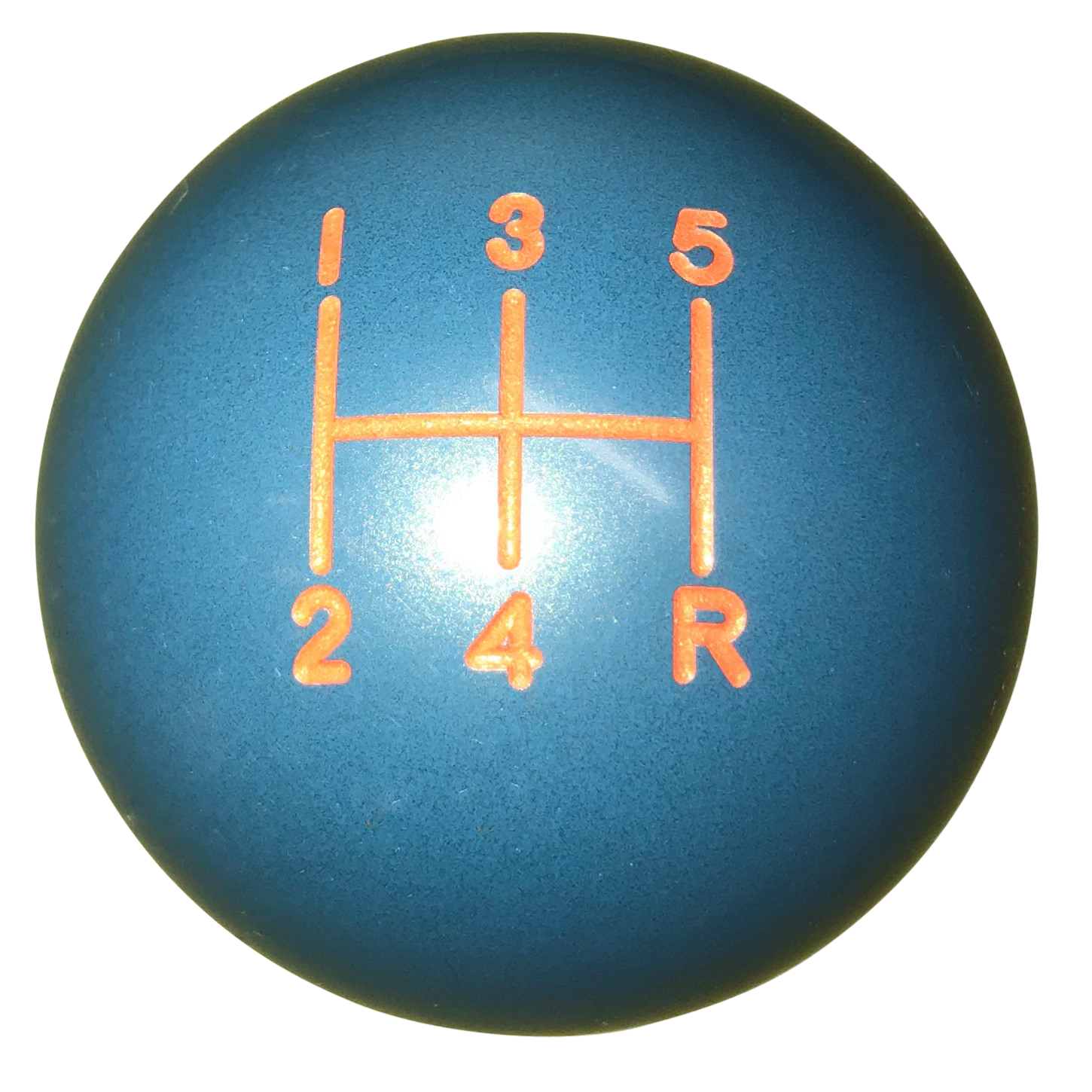 image of Heavy Weight Composite Blue with Orange 5 Speed Shift Knob