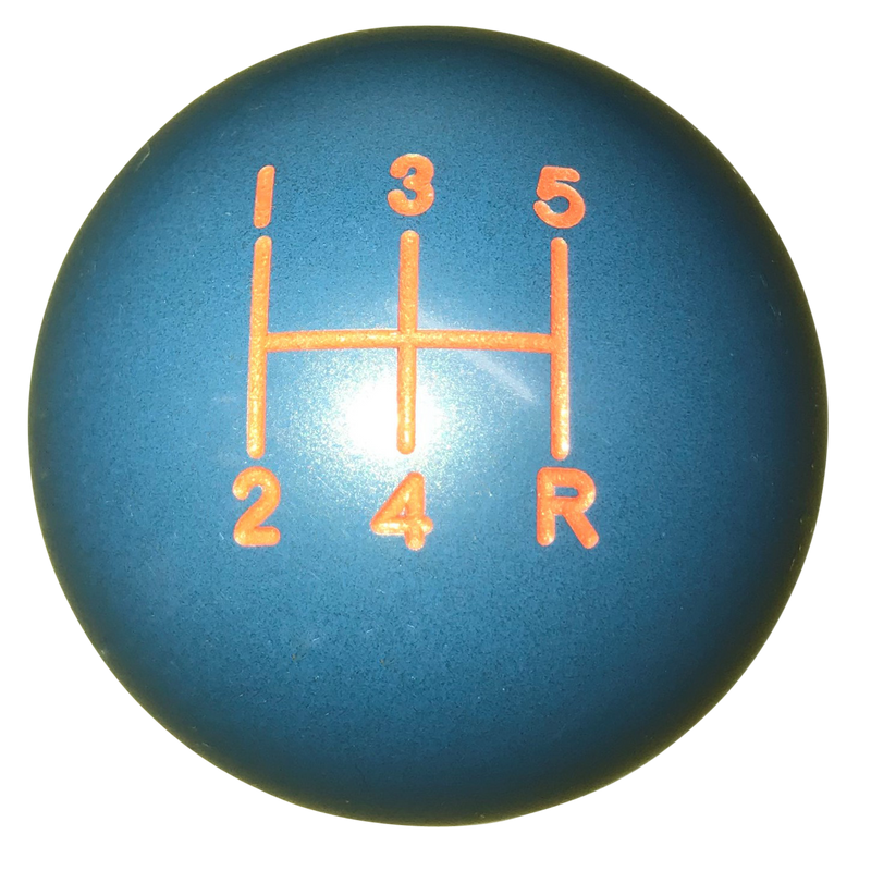 image of Heavy Weight Composite Blue with Orange 5 Speed Shift Knob