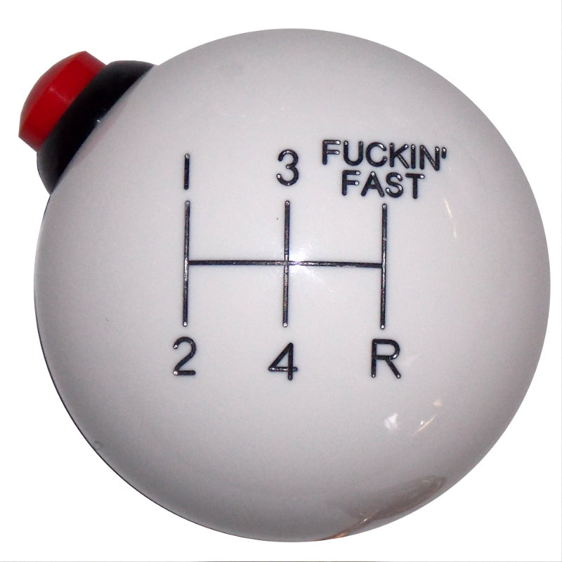 White F-in Fast 5 Speed Side Button Shirt Knob