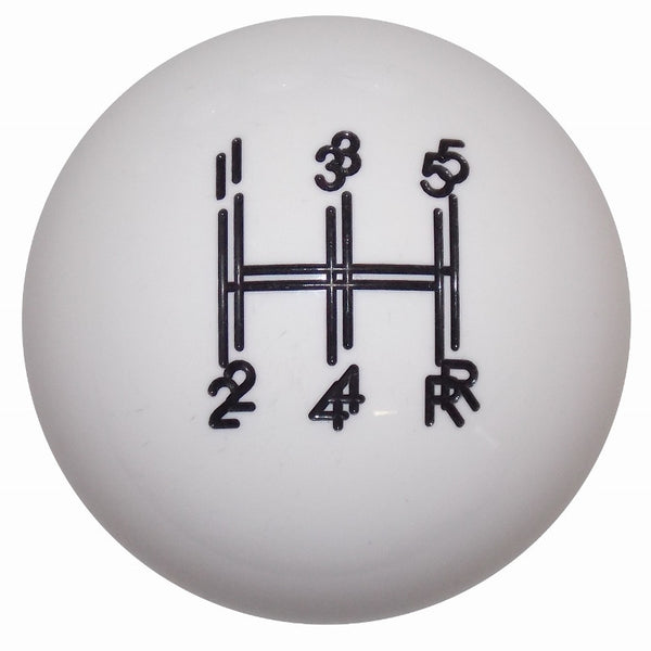 Shaker 5 Speed White Shift Knob