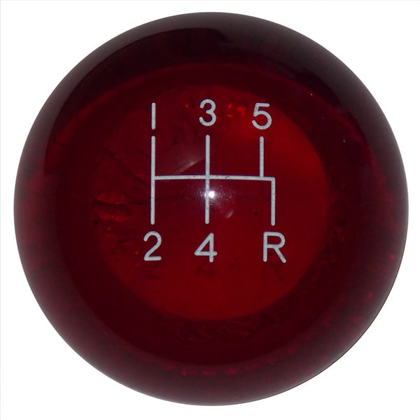 Clear Red 5 spd/off set Shift Knob