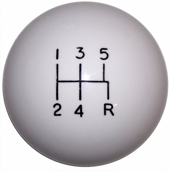 White 5 spd/ off set Shift Knob